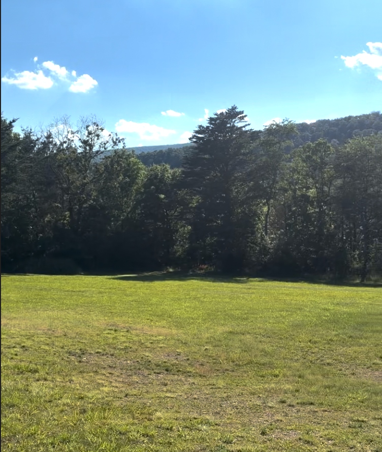 The Berkwell grounds — open field with mountain views
